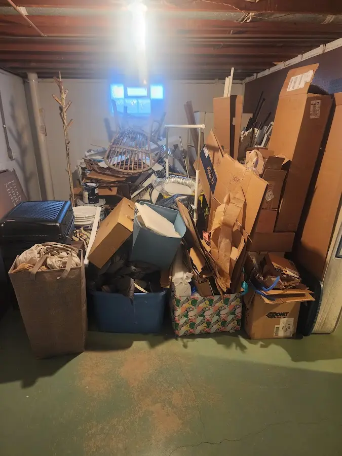 Roll-off dumpster container at job site for 6 Yard Dumpster Rental in Alton